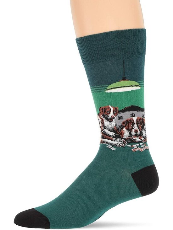 Hot Sox Other - Hot Sox Mens Dogs Playing Poker Crew Socks Shoe Size 6-12 NWT Man Cave Gift
